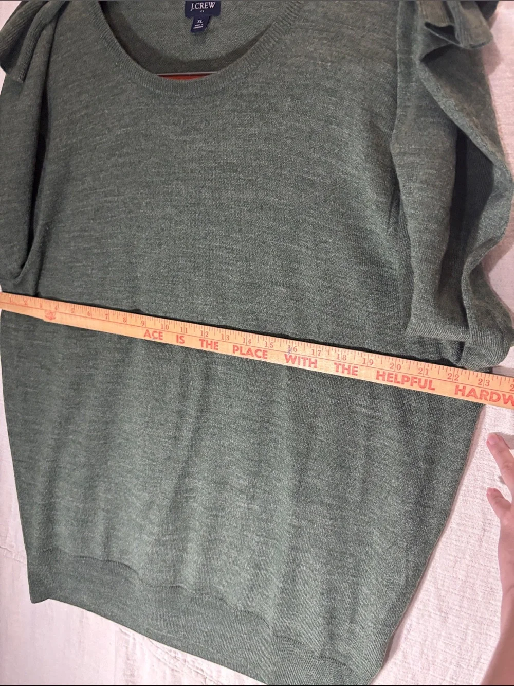 J. Crew Men's XL Merino Wool Blend Crewneck Sweater in Sage Green EUC